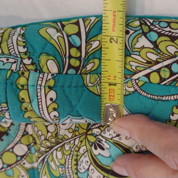 Vera Bradley Retired Pattern Peacock Green Teal Blue Small Shoulder Hobo Purse - Picture 11 of 12